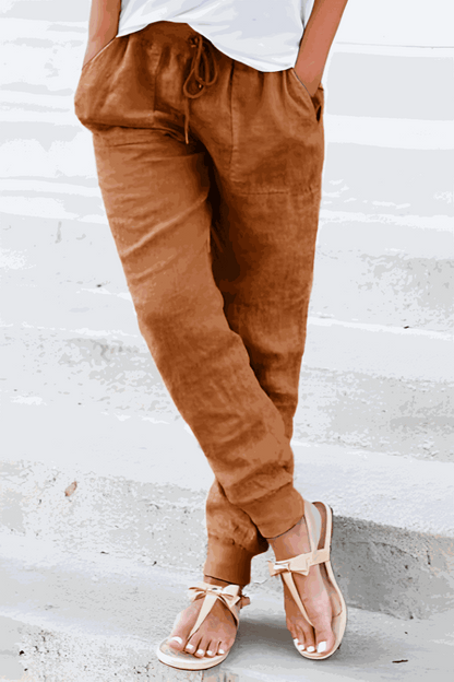 Women's Drawstring Jogger Pants Elastic Ankle Cuffs