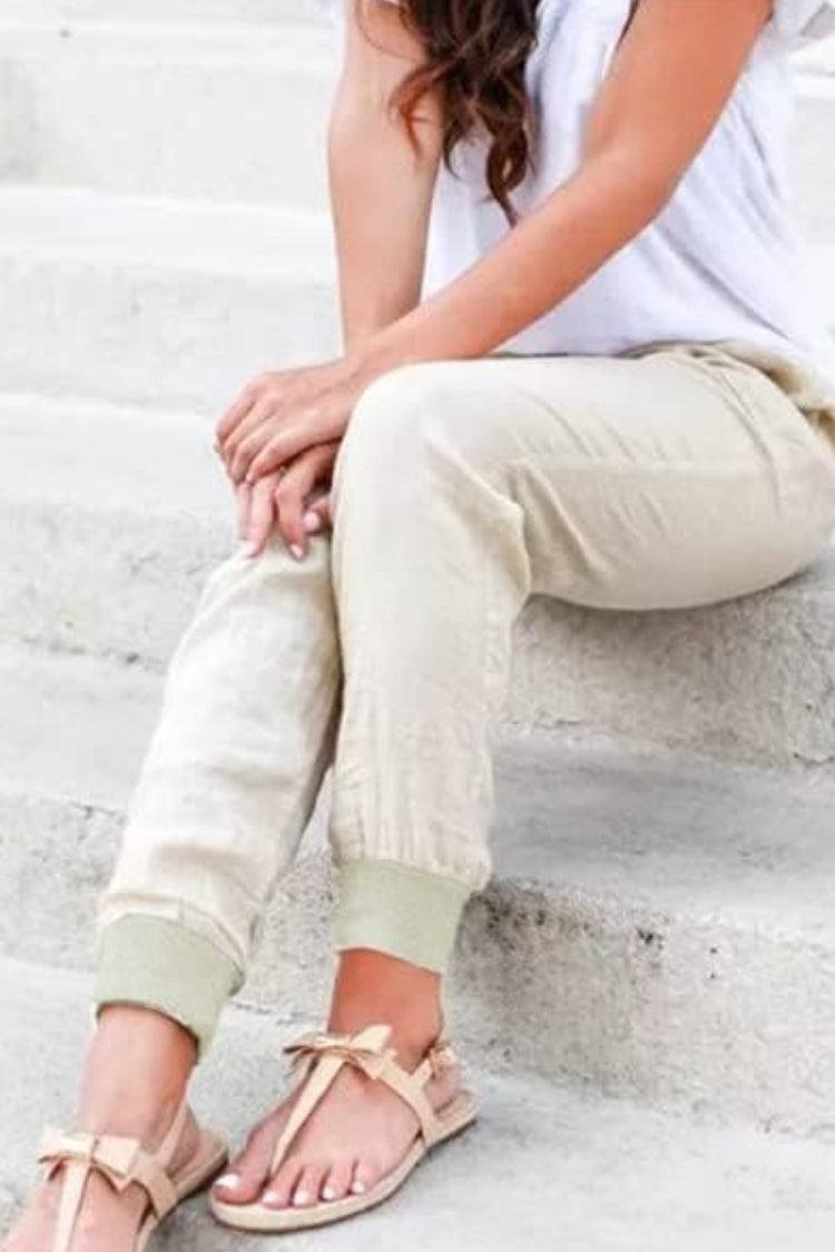 Women's Drawstring Jogger Pants Elastic Ankle Cuffs