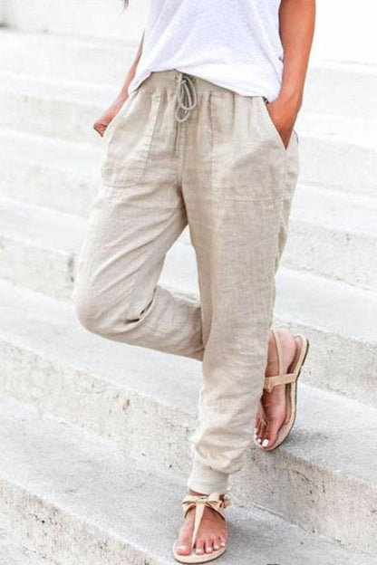 Women's Drawstring Jogger Pants Elastic Ankle Cuffs