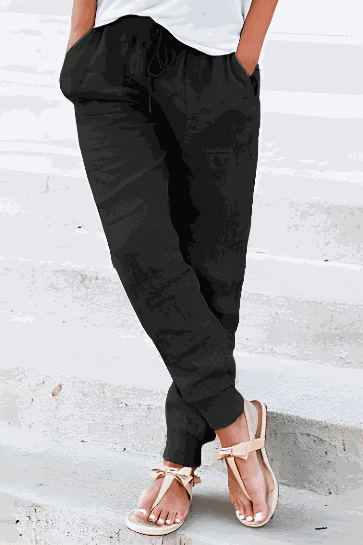 Women's Drawstring Jogger Pants Elastic Ankle Cuffs