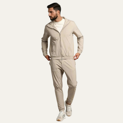 Men's Beige Lounge Wear Set Cotton