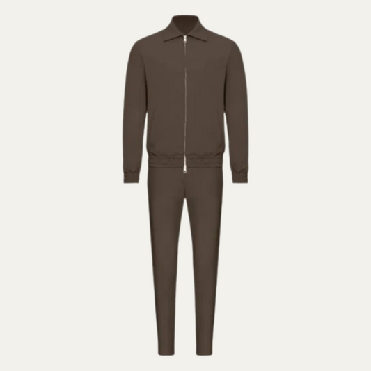 Men's Modern Lounge Wear Set Brown - Fashinoza