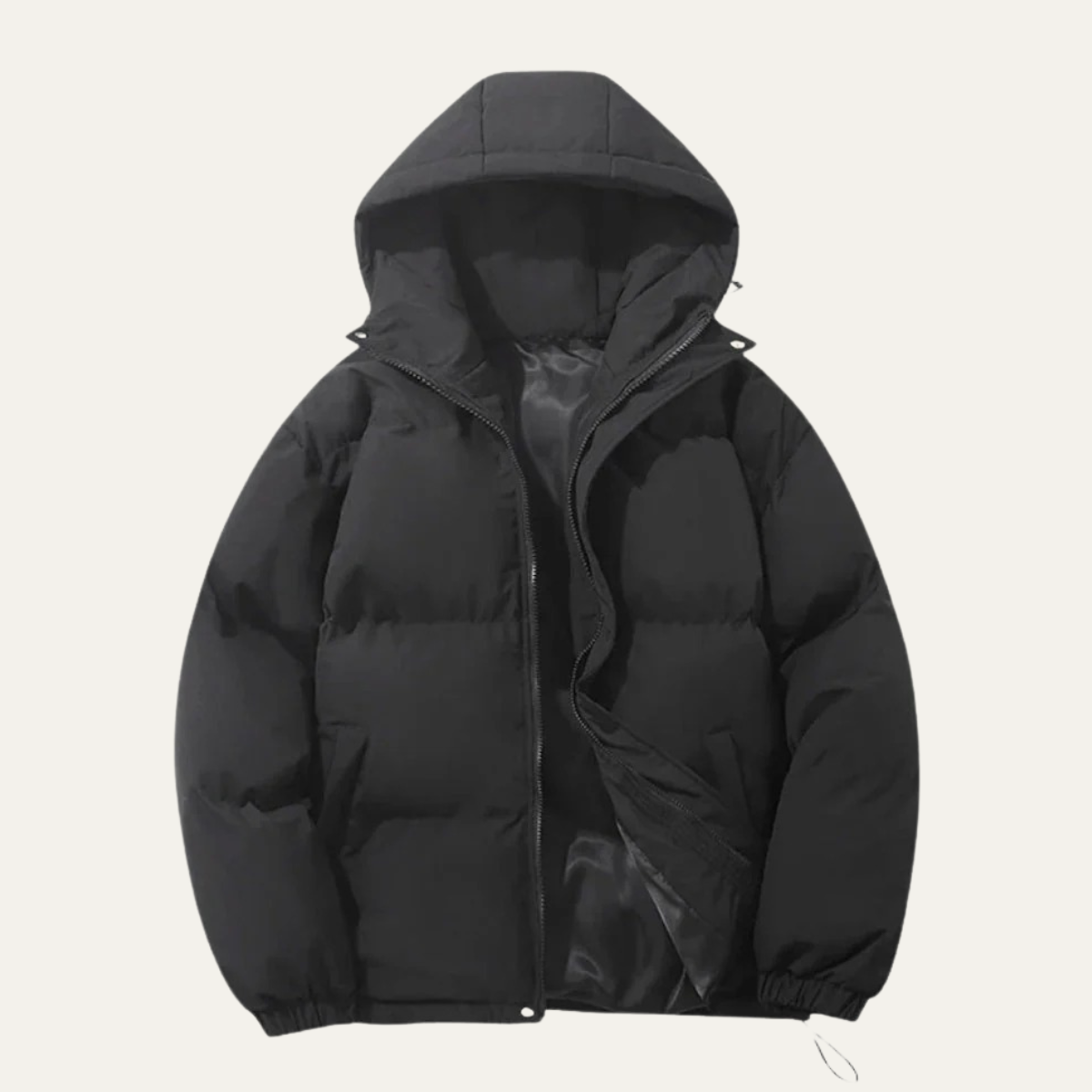 Men's Quilted Puffer Jacket With Hood - Fashinoza