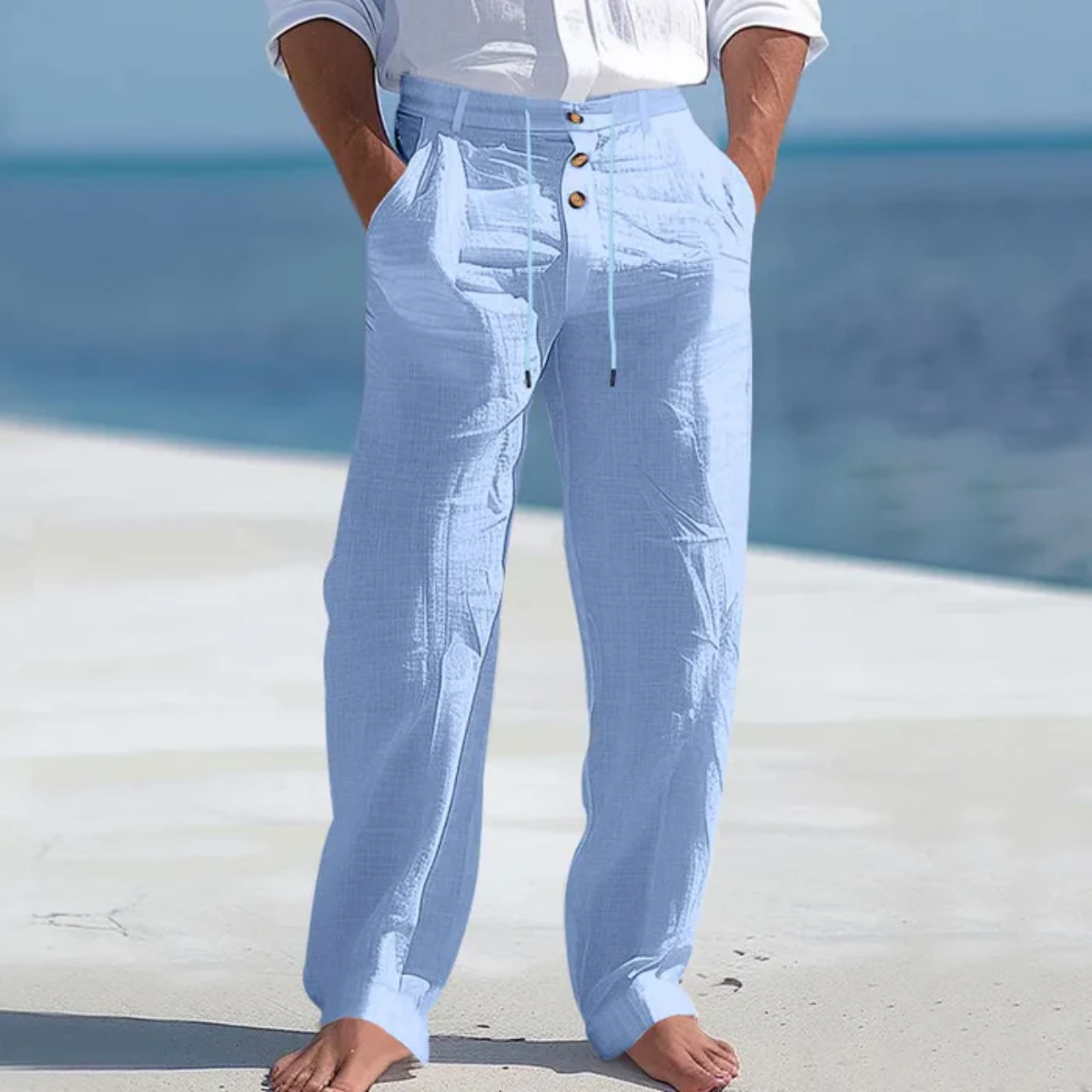 Men's Lightweight Linen Summer Pants Green