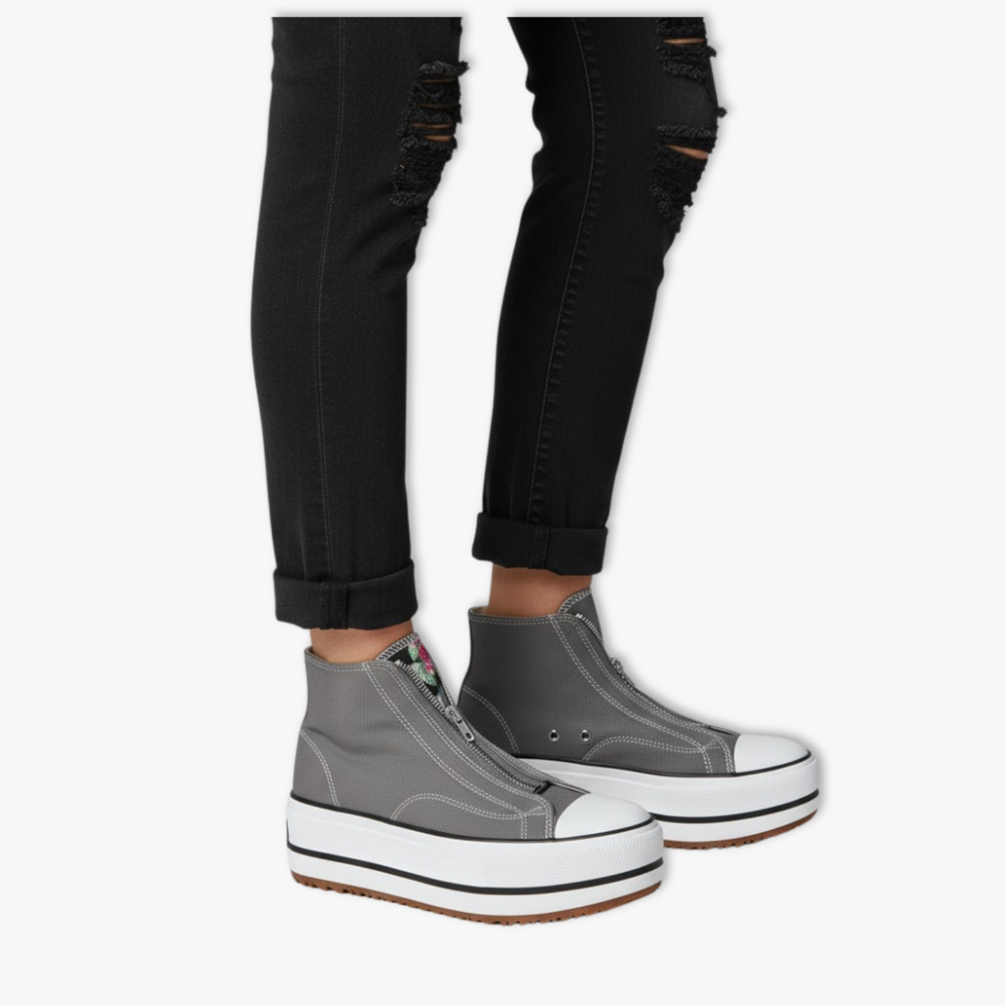 Women’s High-Top Platform Sneakers with Chunky Vulcanized Sole