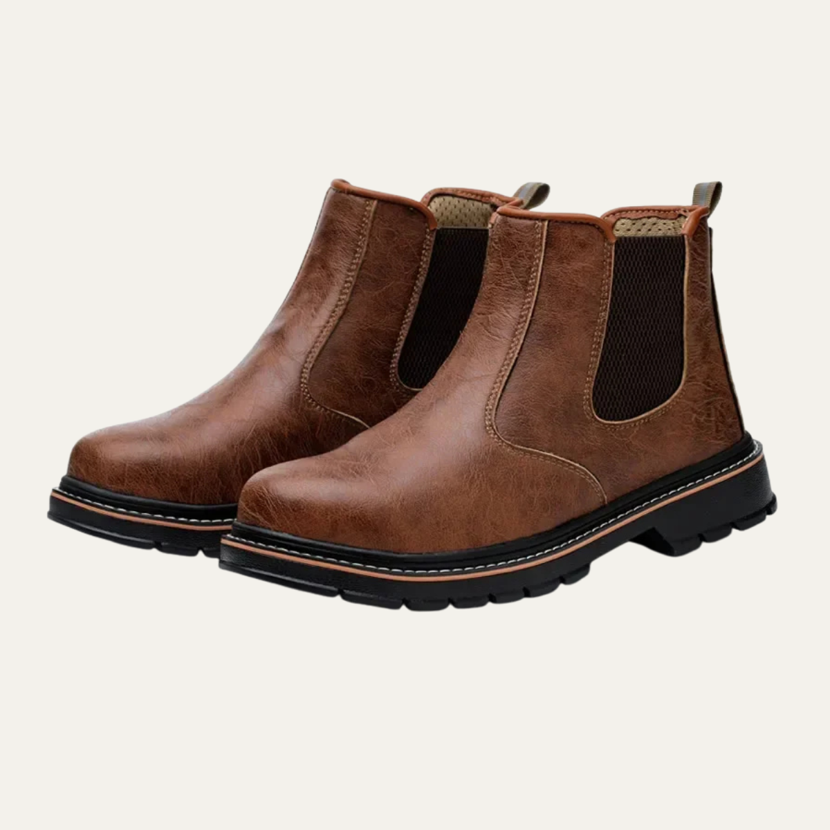 Men's Waterproof Steel Toe Slip On Work Boots - Fashinoza