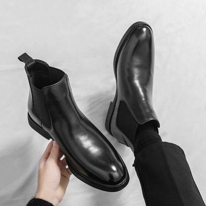Men's Chelsea Ankle Boots Pointed Toe Black