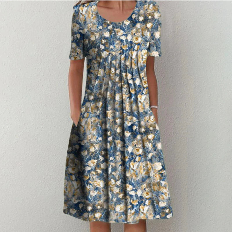 Women's Floral Casual Dress With Pockets