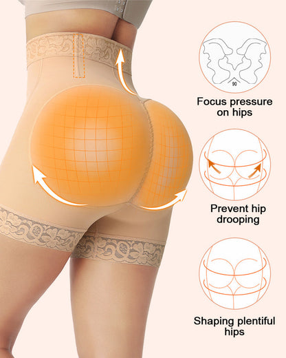 Women's High Waist Shapewear Shorts Zipper Closure