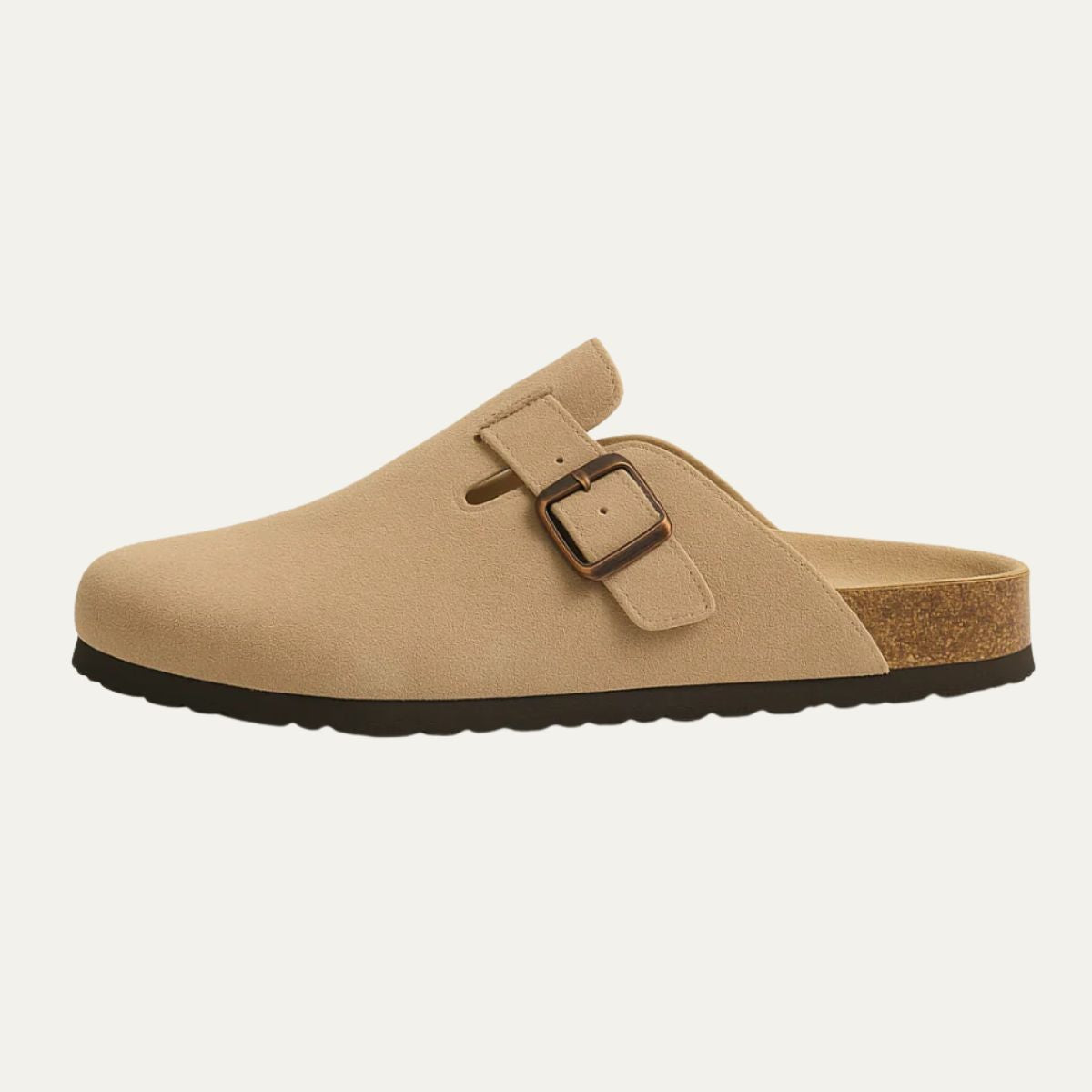 Men's Suede Moccasin Slippers Beige - Fashinoza
