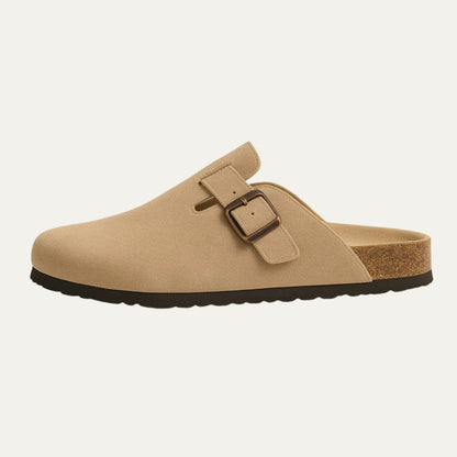 Men's Suede Moccasin Slippers Beige - Fashinoza