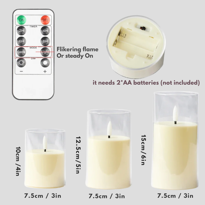 Led Candle 3 Piece Set - Fashinoza