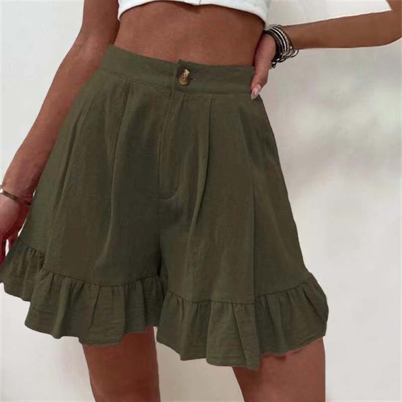 Women's High Waist Ruffle Shorts