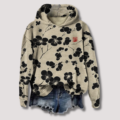 Women's Floral Hooded Sweater Lightweight - Fashinoza
