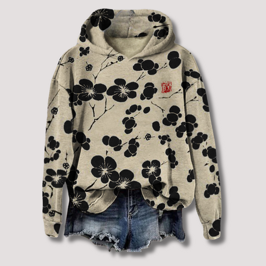 Women's Floral Hooded Sweater Lightweight - Fashinoza