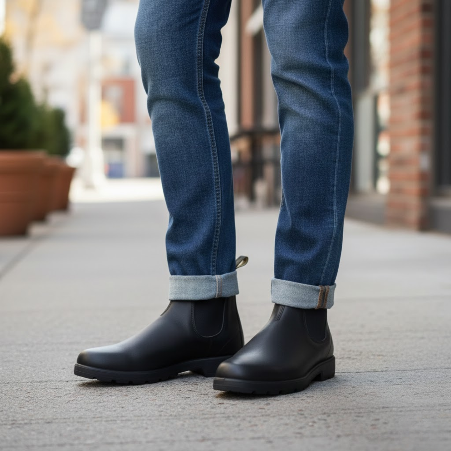 Men's Leather Boots Casual Slip On Formal Oxfords Boot Vintage Shoes