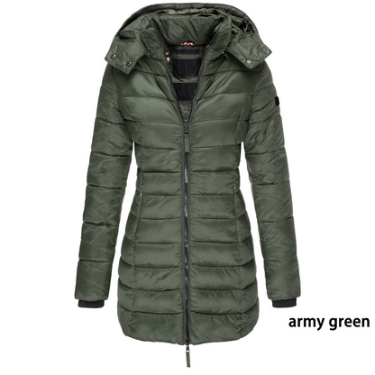 Long Quilted Winter Puffer Coat for Women