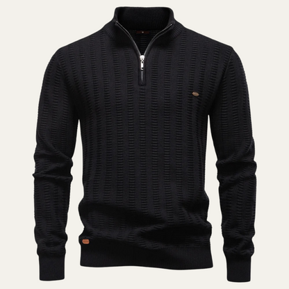 Men's Quarter Zip Winter Sweater Knit - Fashinoza