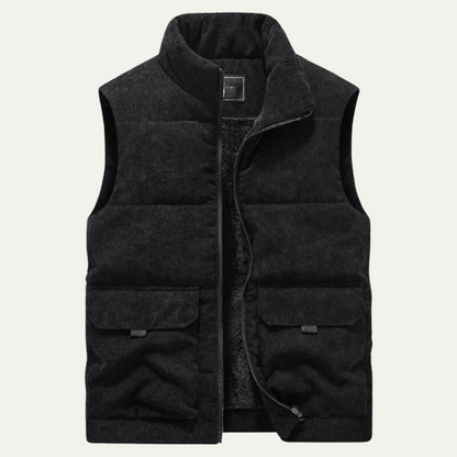 Penzance Men's Quilted Corduroy Gilet Lightweight