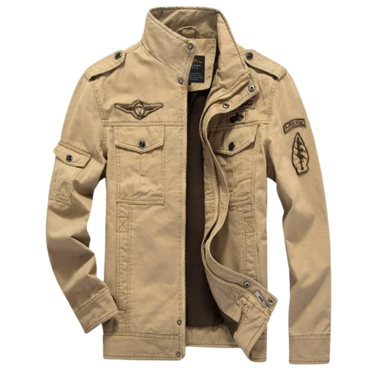Men's Military Jacket Rugged Cotton Tan