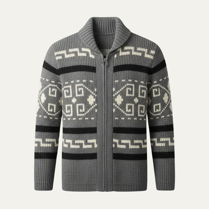 Men's Vintage Knit Cardigan Shawl Collar Thick Winter - Fashinoza