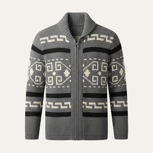 Men's Vintage Knit Cardigan Shawl Collar Thick Winter - Fashinoza