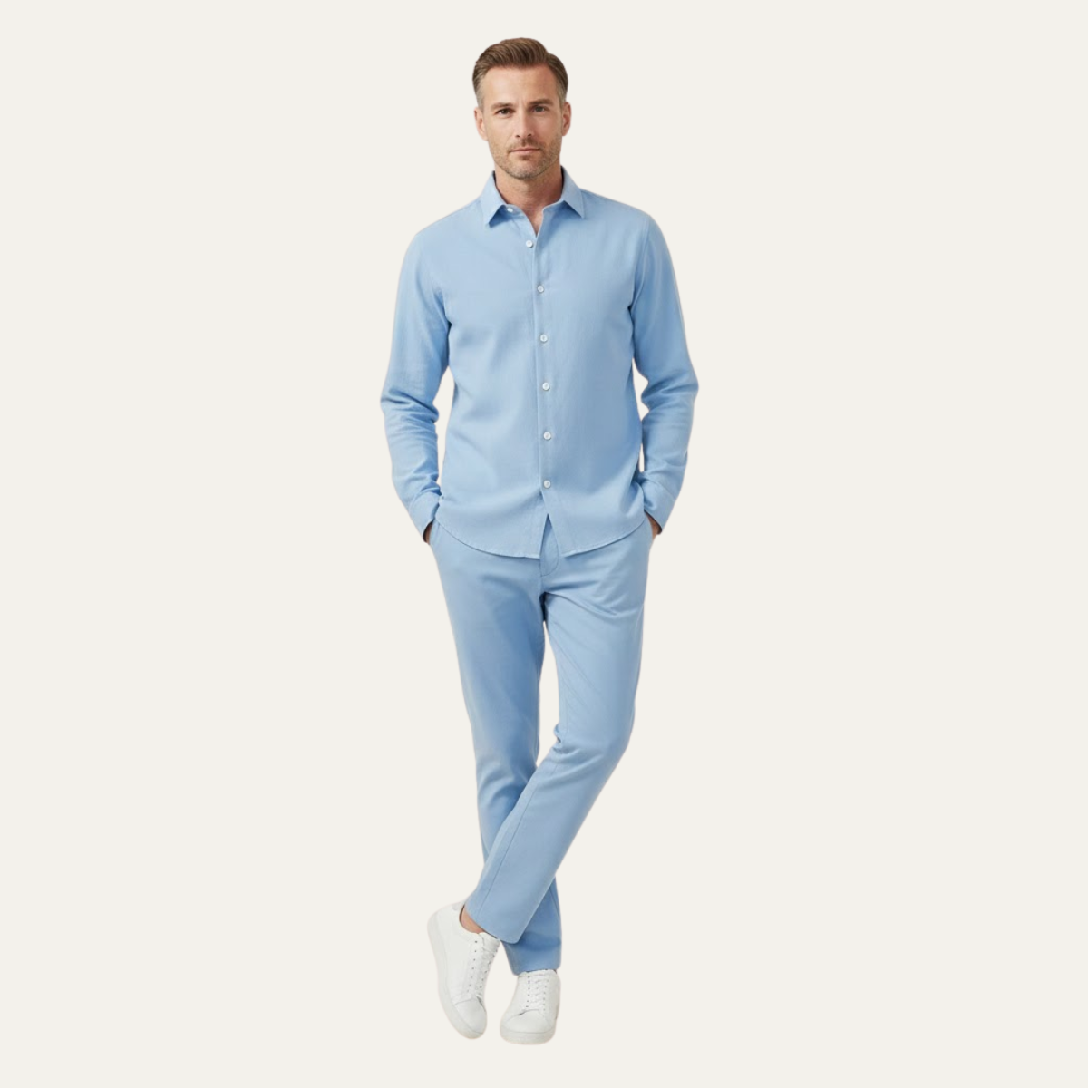 Men's Breathable Summer Shirt Pants Set