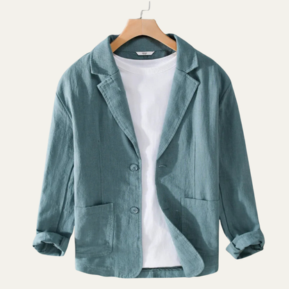 Men's Linen Blazer Solid Color Casual