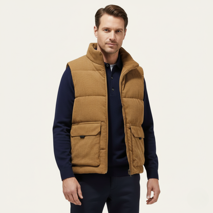 Penzance Men's Quilted Corduroy Gilet Lightweight