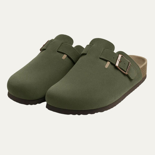Men's Suede Moccasin Slippers Green - Fashinoza