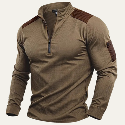 Men's Casual Half Zip Sweater Stand Collar