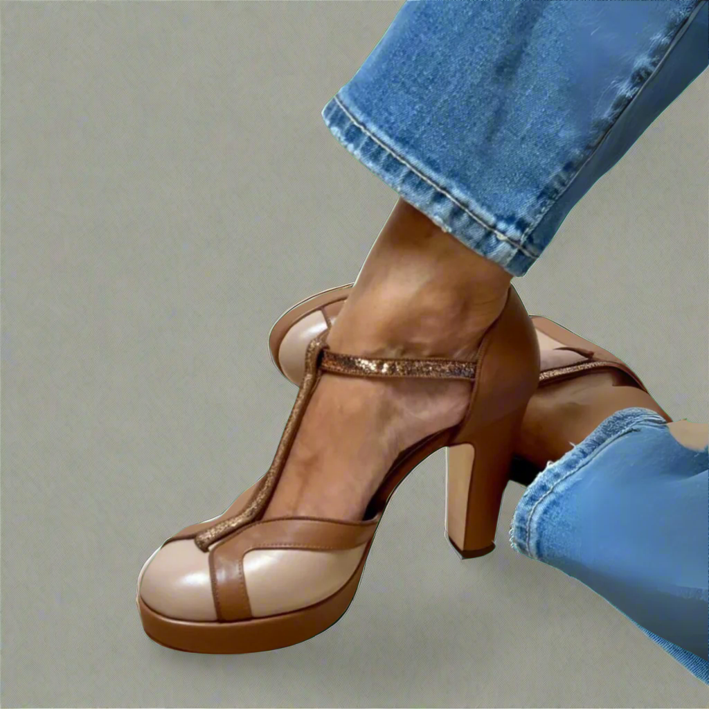Women's Ankle Strap Closed Toe Heels - Fashinoza