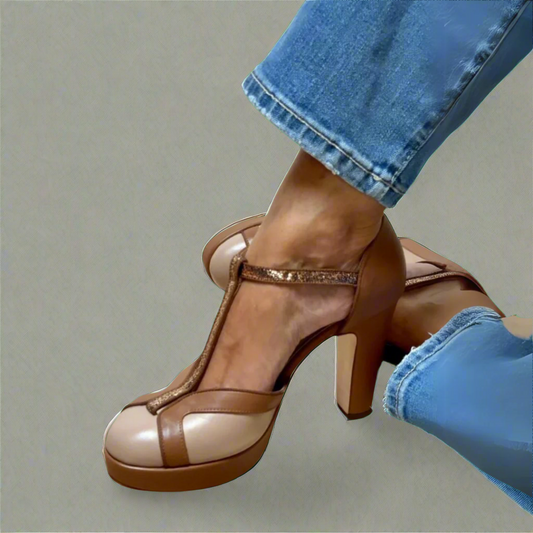 Women's Ankle Strap Closed Toe Heels - Fashinoza
