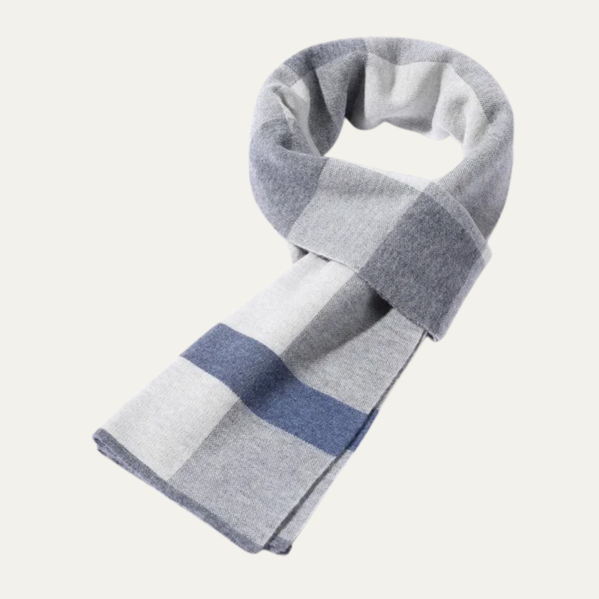 Men's Plaid Scarf Classic Knit Wool Red