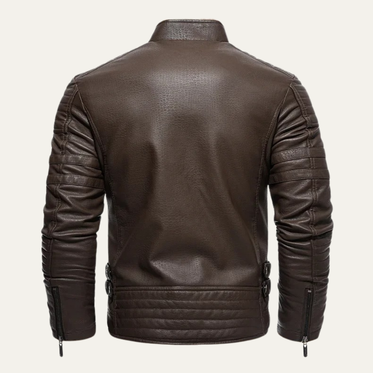 Men's Leather Jacket Shearling Lined Gray