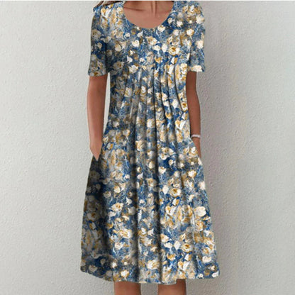 Women's Floral Pleated Dress