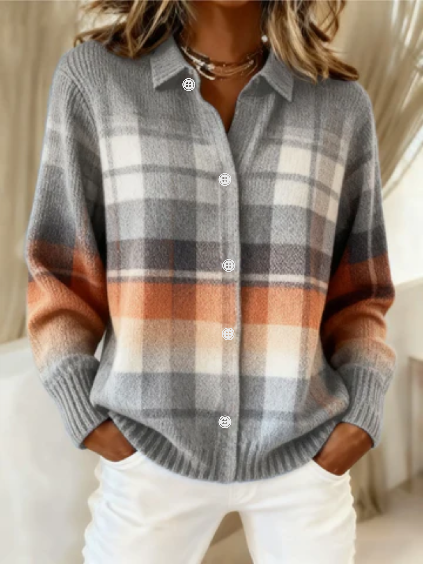 Marilyn Checkered Blouse - Fashinoza