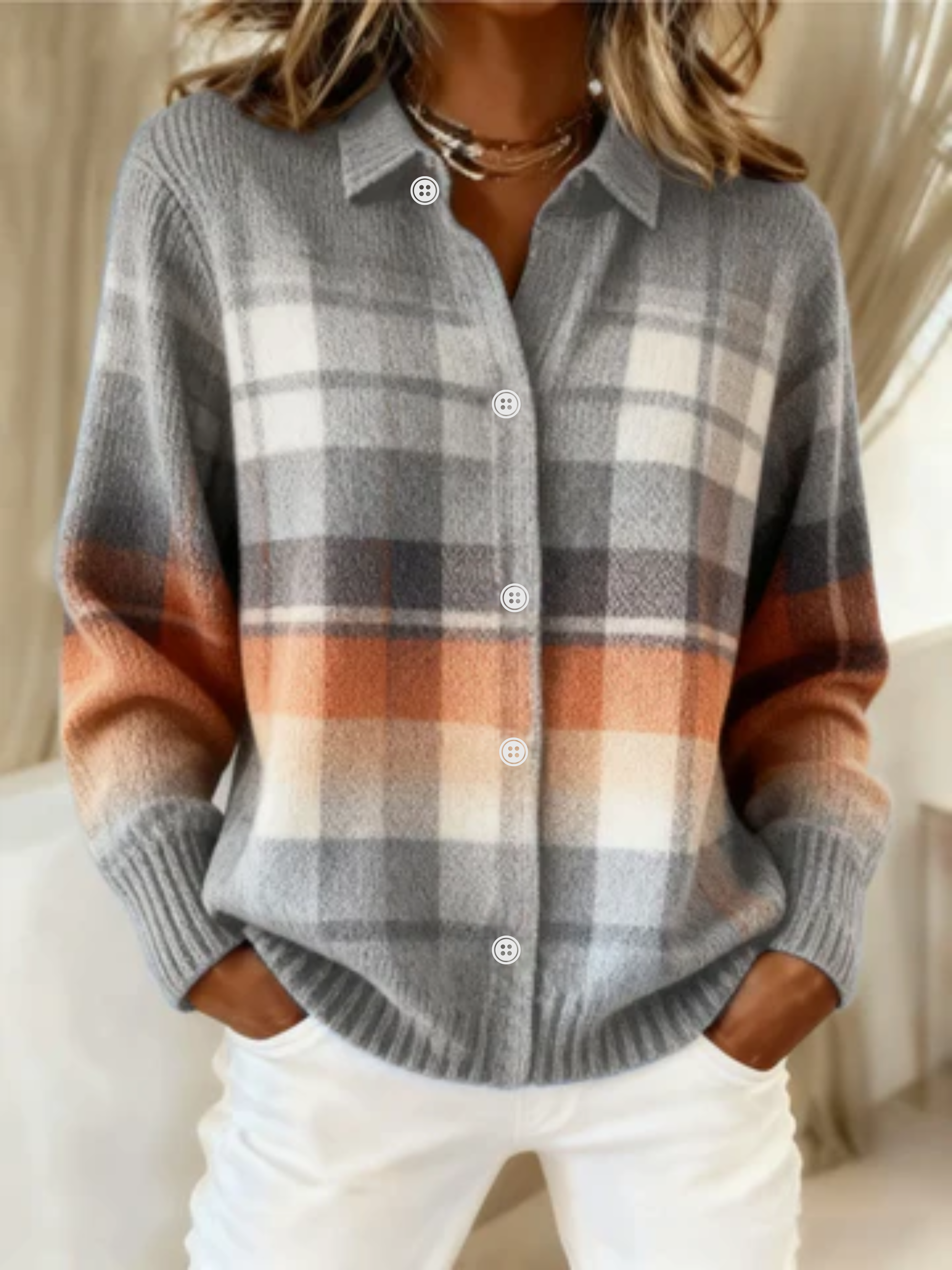 Marilyn Checkered Blouse - Fashinoza