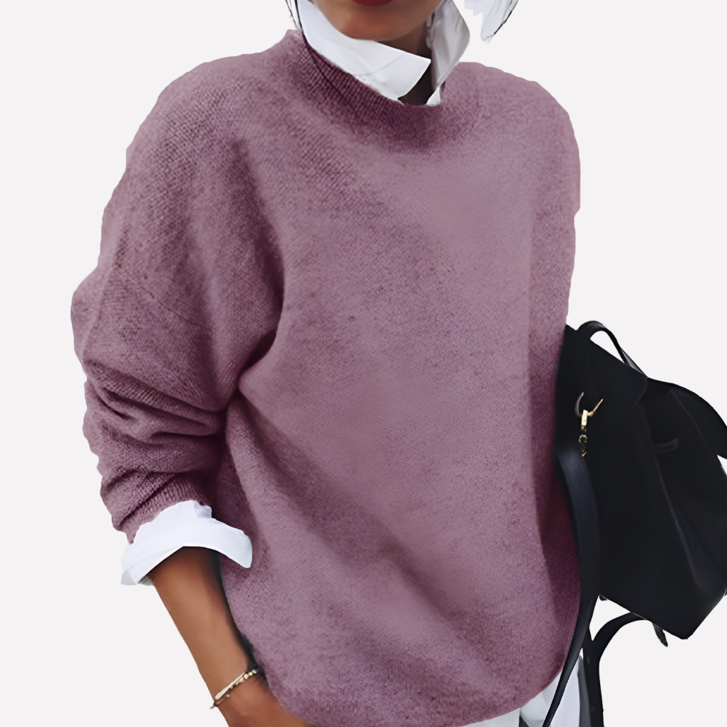 Women's Wool Crew Neck Sweater - Fashinoza