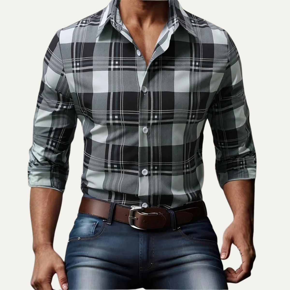 Men's Western Cowboy Print Shirt
