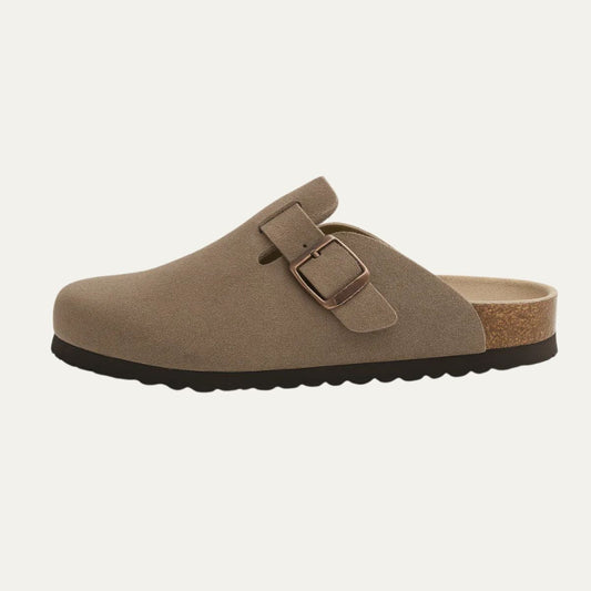 Men's Suede Moccasin Slippers Khaki - Fashinoza