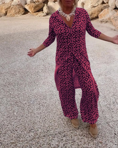 Women's Printed Two Piece Set Everyday Wear