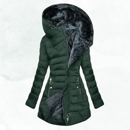 Women's Faux Fur Lined Coat Warm Elegant