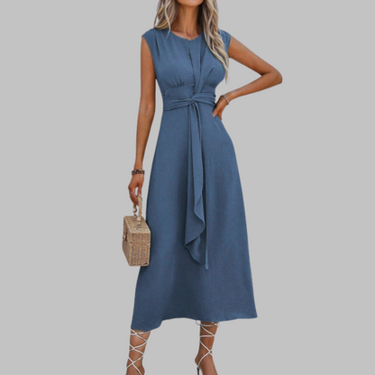 Women's Sleeveless Waist Tie Dress