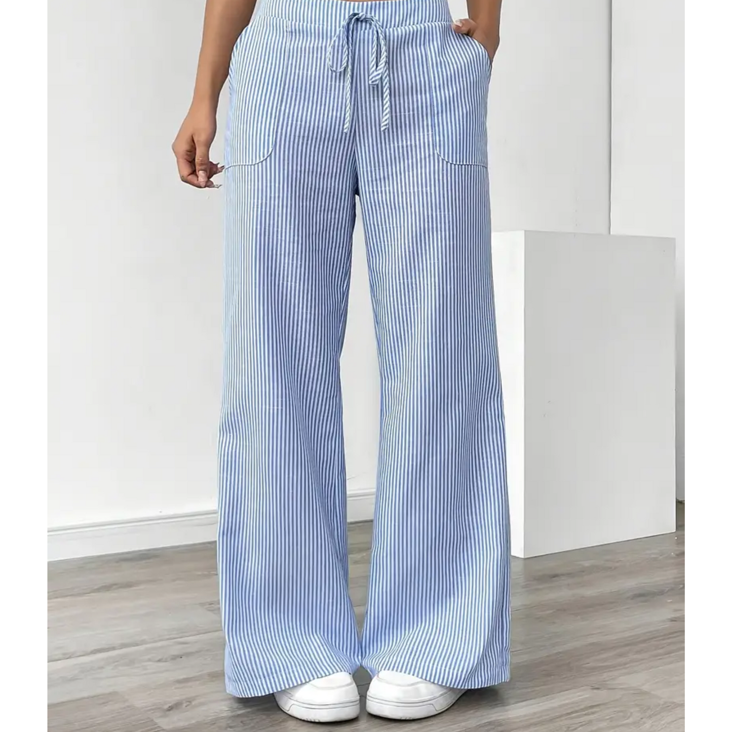 Women's Striped Pants With Pockets