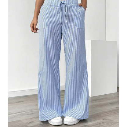 Women's Striped Pants With Pockets