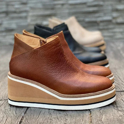 Orthopedic Everyday Platform Zip Ankle Boots