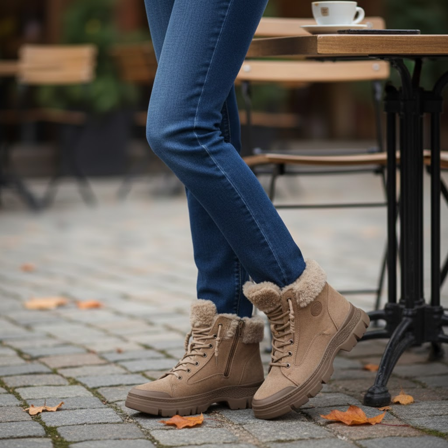 Women's Premium Genuine Leather Winter Ankle Boots Thick Sole Plush Lined Snow Booties