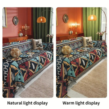 Geometric Pattern Sofa Cover Boho Inspired