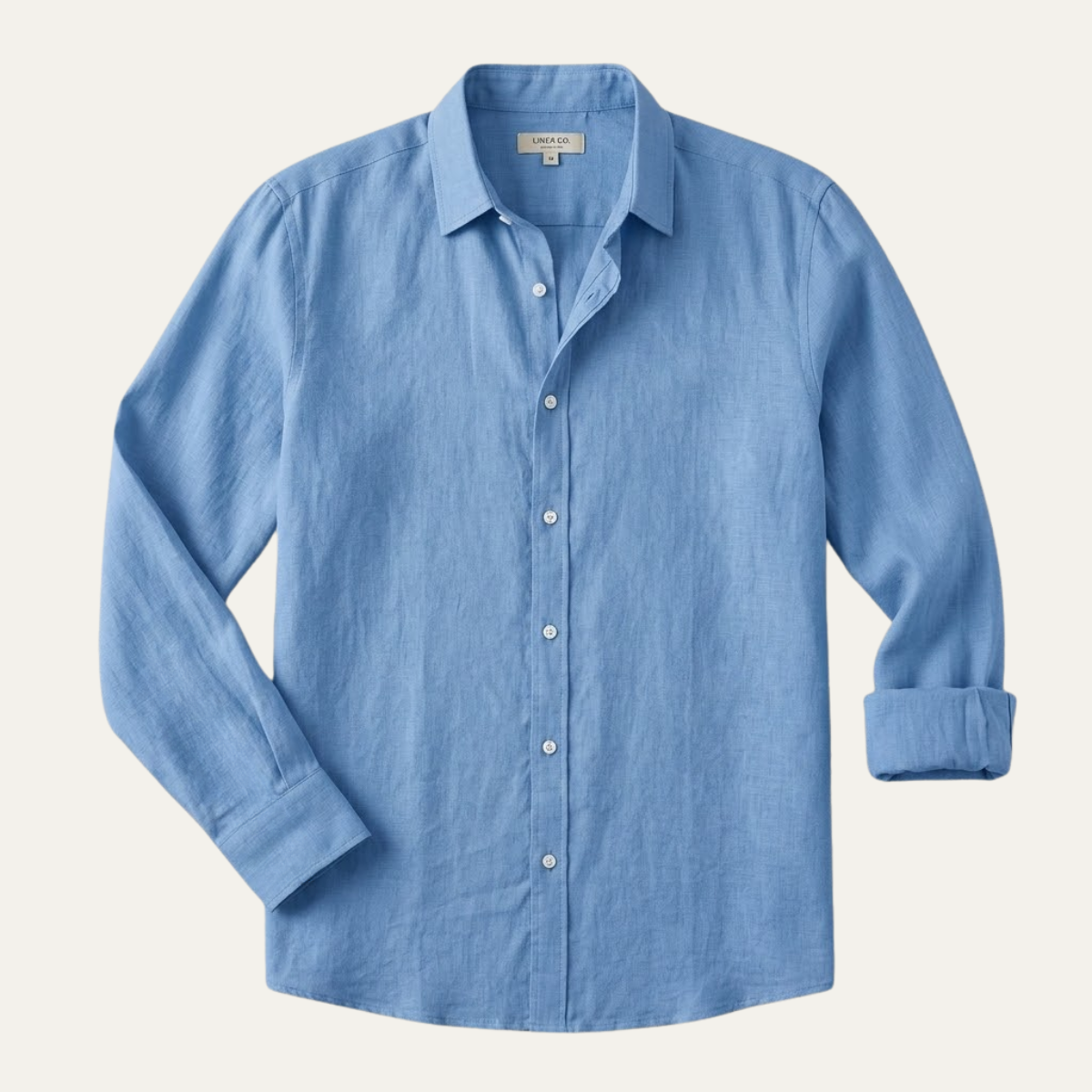 Men's Linen Beach Shirt Lightweight Summer Beige